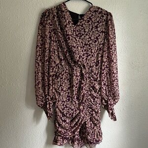 Zara printed dress with draping